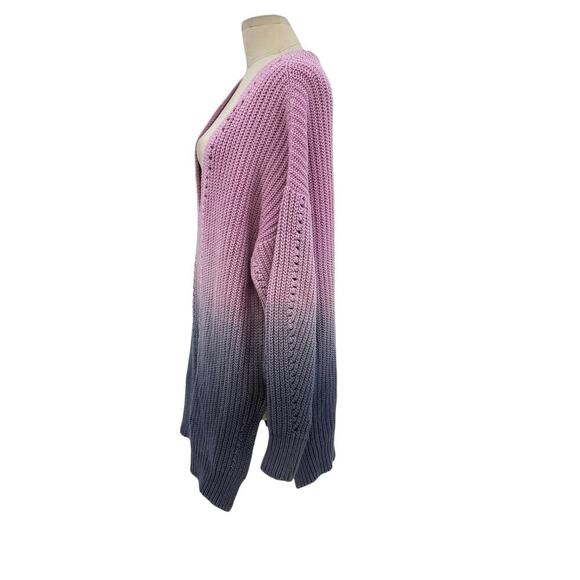 Free People Come Together Purple Blue Ombre Sweater Tunic Size Large - Picture 6 of 13